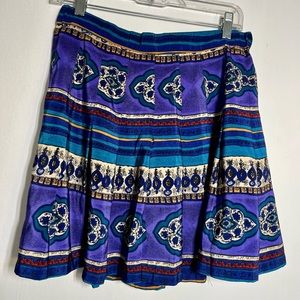 Vintage William Serbin Pleated Skirt Size Large